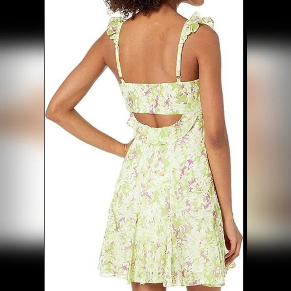 Likely Womens Gavina Green Pink White Mini Dress Sz 10 Date Night Summertime - Picture 2 of 12